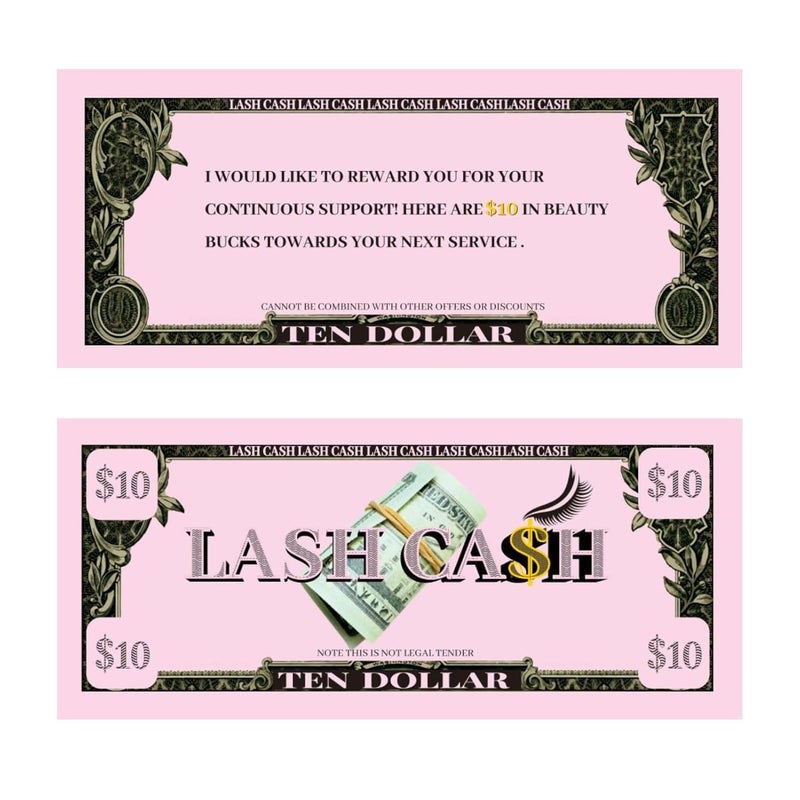 Mocomfor Loyalty Cards for Business Lashes, Lash Aftercare Kit Inserts Coupon Voucher Clients Gifts Reward Discount Cards for Eyelash Extension Business, pink 50pcs - Image 1